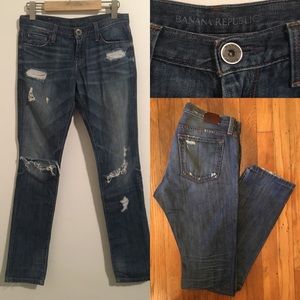 BANANA REPUBLIC DISTRESSED SKINNY JEAN Sz 25P
